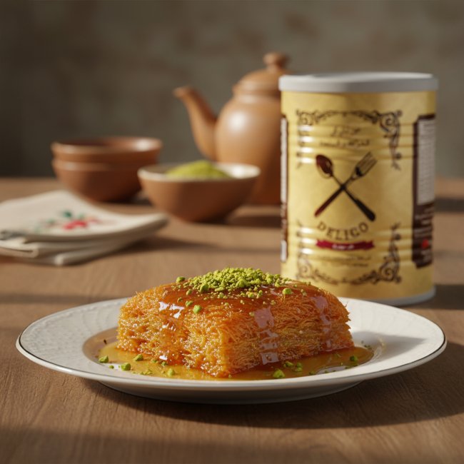 الكنافة بسمن الشوكة والمعلقة